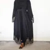 民族服イスラム教徒カーディガン長袖刺繍ビーズローブアラビア語長ドバイアバヤ七面鳥ファッションベルト