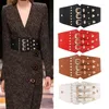 Belts European And Retro Pattern Buckle Elastic Girdle Wild Women Wide Belt Shirt Dress Coat Rivet Punk Waistband