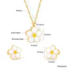 Naszyjne kolczyki Zestaw Luksukiskids w stylu Koreański Peach Blossom Wiselant For Women Flower Shape Party Jewelry Zestawy bijoux femme