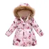 Giacche Vendere 2022 Fiori Cappotto Invernale Medio Lungo Per Ragazze Abbigliamento Cartoon Grande Giacca Imbottita In Cotone Stampato Con Felpa Con Cappuccio In Pelliccia