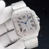 손목 시계 다이아몬드 남성 시계 자동 기계식 시계 40mm 다이아몬드 스터드 스틸 브레이슬릿 VVS1 GIA Wristwatch Fashion Busins ​​Wristwatchlfql