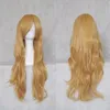 2022 Parrucca di capelli ricci lunga dorata dorata popolare di Cosplay 80CM