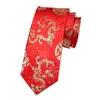 Bow Ties Design Groom Wedding Tie Red Jacquard 7cm Silk for Men Business Suit Work Slips Fashion Party Engagement Neck