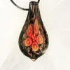 Hangende kettingen 1 stks handgemaakte murano glazen oranje bloem jinsha waterdruppel ketting etnische stijl trui trui keten sieraden