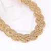 Chains European And American Exaggerated Double-Strand Hand-Woven Braid Necklace Fashion Temperament Corn Chain Sweater