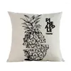 Travesseiro de moda de travesseiro criativo frutas de abacaxi tendência preto colorido linho case home decorativo sofá cadeira de cadeira