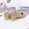 Flat Shoes Princess Girls Summer Children's High-heeled Crystal Soft Soles Show Kids Wedding Dress