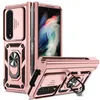 Voor Samsung Galaxy Z Fold 4 Fold 5 Case Armor Schokbestendige lensbescherming Standhouder Achterkant