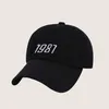 1pc 남성 폴리 에스테르 야구 모자 1987 년 야외 숫자