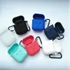 2 in 1 For Apple Airpods Cases Silicone Soft Ultra earphones Protector Cover Earpod Case Anti-drop With Hook Retail Box