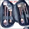 Brosses de maquillage ensemble de sablier - 10-PCS Powder Blush Feryshadow Clease Cacheer Eyeliner Smudger Dark-Bronze Metal Handl Dhlj0