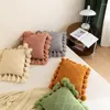 Kudde Biege Orange Grey Sticke Cover Solid Tassels Nordic Style Home Decorative Soffa Bed Room Pillows 45 45cm