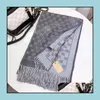 Foulards Femmes élégantes Écharpe en cachemire FL Lettre Foulards imprimés Soft Touch Wraps chauds avec étiquettes Automne Hiver Long Châles Drop Delive Dhalw