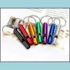 Keychains Lanyards Metal Whistle Keychains Portable Self Defense Keyrings Rings Holder Fashion Car Key Chains Accessories Outdoor Ca Dh1Ls