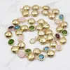 Collares pendientes GuaiGuai Jewelry 2 Strands Multi Color Coin Crystal Glass Gold Plated Brushed Bead Necklace Mujer Moda