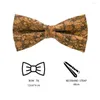 Bow Ties Jemygins Fashion Cork Wood Mens Novely Handmased Solid Bowtie For Wedding Party Presenttillbehör Män Neckwear