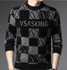 Men's Hoodies & Sweatshirts Golden Veet Sweater Men's European Heavy Industry Bead Embroidery Hot Drill Bottoming Shirt Long Sleeve Top