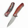 Factoty Price KS 4020 Flipper Knife VG10 Damascus Steel 3.25" Lame à point de chute modifié Manche en palissandre lisse Roulement à billes Couteaux de poche EDC à ouverture rapide