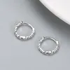 Hoop Earrings 1 Pair CZ Cartilage Earring 925 Sterling Silver Mini Small Ear Bone Buckle Round Circle 8mm Aretes