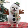 Dog Apparel Benepaw Christmas Dog Sweater Hoodie Flannel Pet Cat Puppy Clothes Antlers Scarf Winter Warm Outfit Hooded Clothing Co9403012