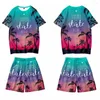 Heren t shirts mannen zomer hawaii geprint los ronde nek t-shirt harajuku hiphop korte mouw en shorts set