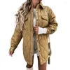 Women's Jackets Pattern Stylish Jacket Coat Pockets Women Windproof Classic Stitched Inner Quilted