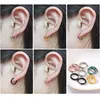 Orecchini a cerchio 5 paia Set in acciaio inossidabile ipoallergenico 10MM Piccolo Huggie Uomo Donna Cartilagine Piercing Gioielli per il corpo