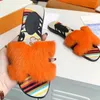 2023 Designer Women Bedroom Home mink Slides slippers Luxury sole mink hair Fluffy Furry Round head Sandals lady spring autumn Wear outside Flat slipper shoes size 39