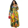 الملابس العرقية XL-5XL طباعة الفساتين الأفريقية للنساء أنيقة داشكي الخريف الشتوية السيدات