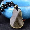 H￤nge halsband obsidian halsband handgjorda snider s￶t lycklig amulet kristall charm m￤n kvinnor p￤rlor rep smycken