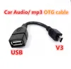 Testez les câbles Audio avant d'envoyer l'adaptateur de câble USB A femelle vers Mini B mâle 5P OTG V3, Port de données pour tablette de voiture pour MP3 MP4