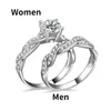 Wedding Rings 2022 Silver Plated Zircon Geometry Twist Trendy Men Women CZ Crystal Engagement Ring For Eternal Jewlery