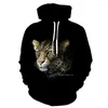 Sweats à capuche pour hommes Funny Tiger Eye 3d Sweats imprimés Sweat à capuche pour homme Veste SpringAutumn Pulls décontractés Animal Hooded Survêtement Vêtements pour hommes