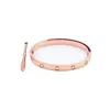 Love Titanium bracciale in acciaio di design bracciale da donna da uomo placcato argento gioielli in oro liscio strass vite braccialetto moda semplice 3 colori come presente zb001