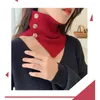 Bow Ties Fake Collar Women Solid Color Knit Neck Scarf Classic Button L￶stagbar Stand Varmdekorerade Infinity Neckwear