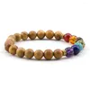 Bracelet de Chakra de racine de perles en bois naturel pour hommes de mode de brin 7 bracelets de perles de Mala de méditation de Yoga pour des femmes