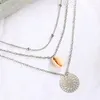 Choker Seashell Necklace Layed Disc Chain Pendant Statement Party Jewelry