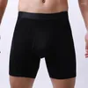 Underpants Long Men Boxer Underwear Mesh Breathable Shorts Leg Trunks Sexy Pouch Fitness Running