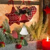 Fournitures de fête 1 bouquet de noël suspendus Jingle Bells vacances fer avec nœud papillon maison artisanat pendentif pour mariage Halloween décor