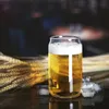 Tumblers ecológicos reutilizáveis ​​12 onças de 500 ml de cerveja de cola grande bebendo vidro de vidro de borossilicato lata com tampa de bambu e palha wly935