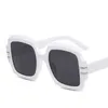 Vintage Oversized Glass Women Square Large Frame Clear Ocean Lens Sunglass Luxury Digner Female Sunglass Shad UV400DU20