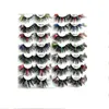 Colorful False Eyelashes Red Pink Green Dramatic 25mm Mink Colored Eyelash Ombre Rainbow Glitter Lashes