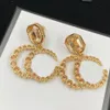 Boucles d'oreilles de styliste pour femmes, marque de mode, incrustées de strass en cristal, bijoux de mariage 285J