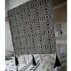 테이블 천 Dunxdeco 러너 식탁보 표지 직물 패브릭 북유럽 기하학적 흰색 검은 색 술 현대 홈 사무실 상점 장식