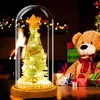 Decorazioni natalizie Albero artificiale LED Sfera di cristallo Sfera di vetro artigianale 3D Lampada da tavolo Luce notturna Regalo di Natale Decorazioni per la casa Forniture per festival