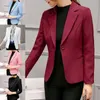 Women's Suits Autumn Blazer Simple Single Button Pockets Coat Women