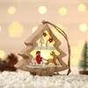 Christmas Decorations Wooden Luminous Colorful Xmas Tree Pendant Supplies