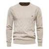 Maglioni da uomo Tinta unita Uomo O Collo Pullover Maglione a maniche lunghe Abito casual Marca maschile Cashmere Check Maglieria Uomo Pull