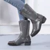 Bot Kovboy Kadınlar Batı Dropship 2022 Sonbahar Kış Serin Cowgirl Midcalf Boot Rahat Moda Ayakkabıları Büyük Boyut 43 221013