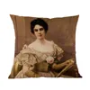 Pillow Oil Painting Style Middle Ages Of European Court Noble Girl Lady Vintage Woman Case Home Sofa Decorative Cover